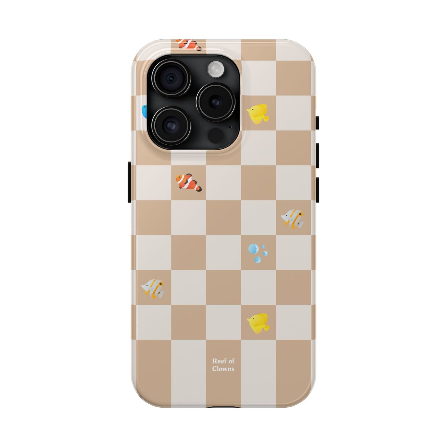 Reef of Clowns Checkerboard (Espresso) Phone Case