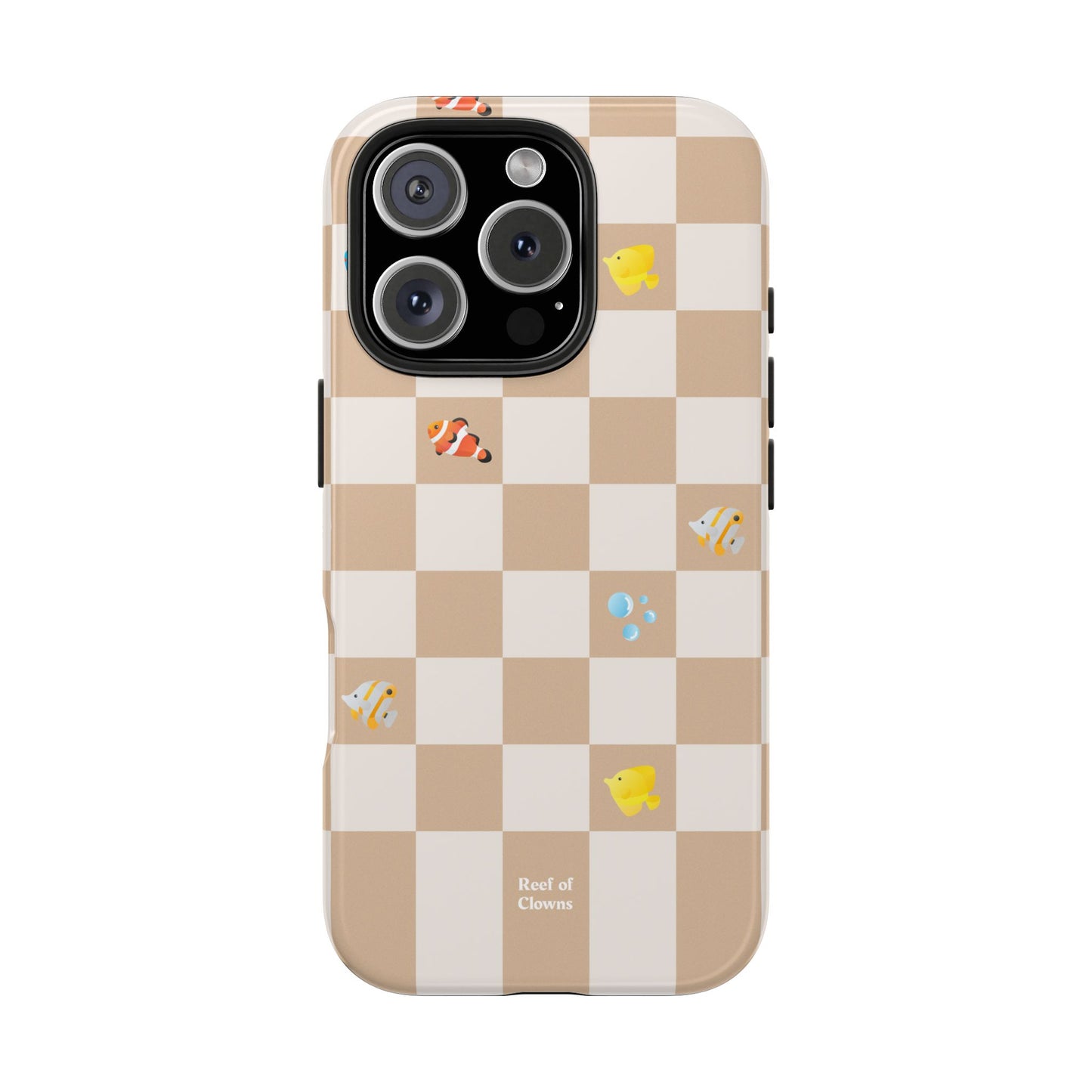 Reef of Clowns Checkerboard (Espresso) Phone Case