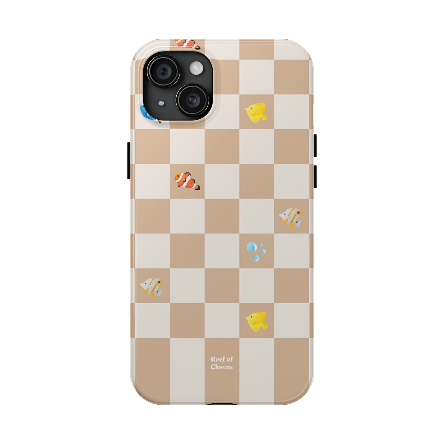 Reef of Clowns Checkerboard (Espresso) Phone Case