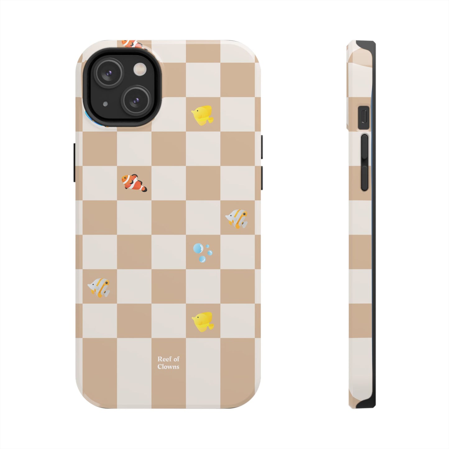 Reef of Clowns Checkerboard (Espresso) Phone Case