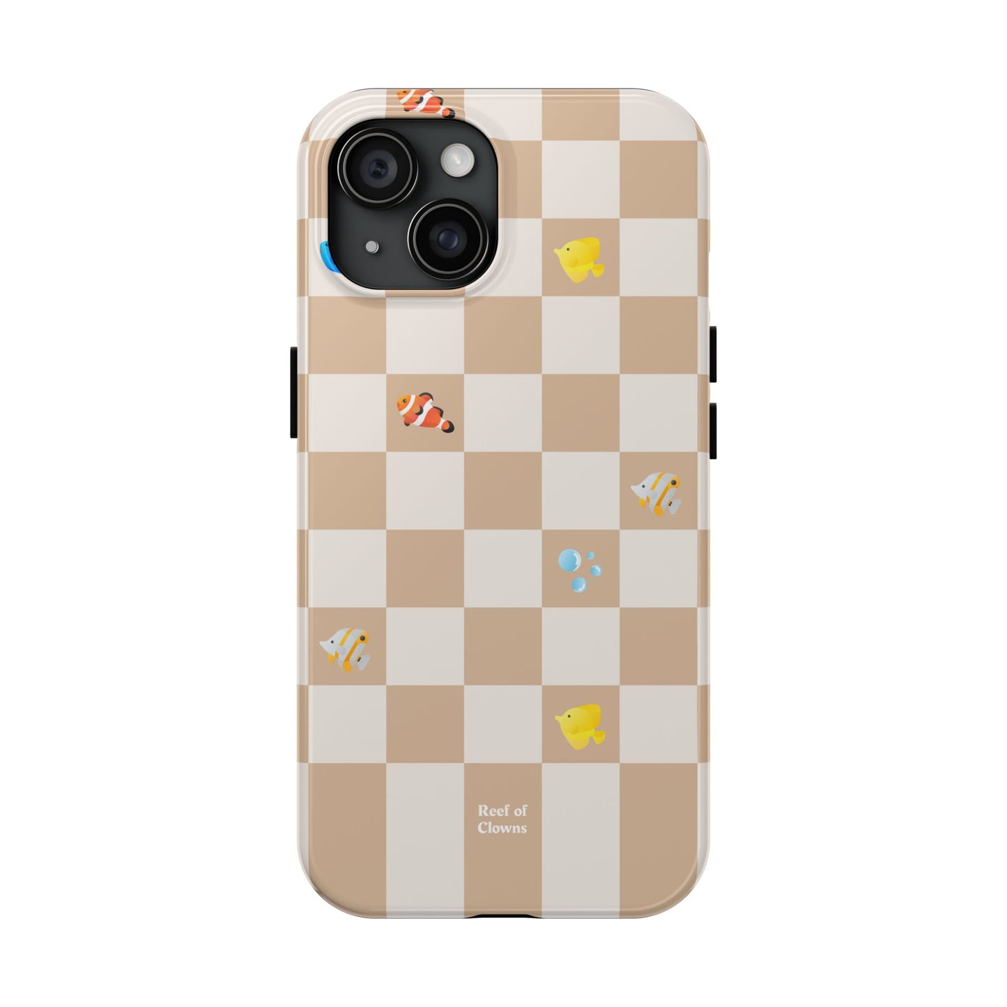 Reef of Clowns Checkerboard (Espresso) Phone Case