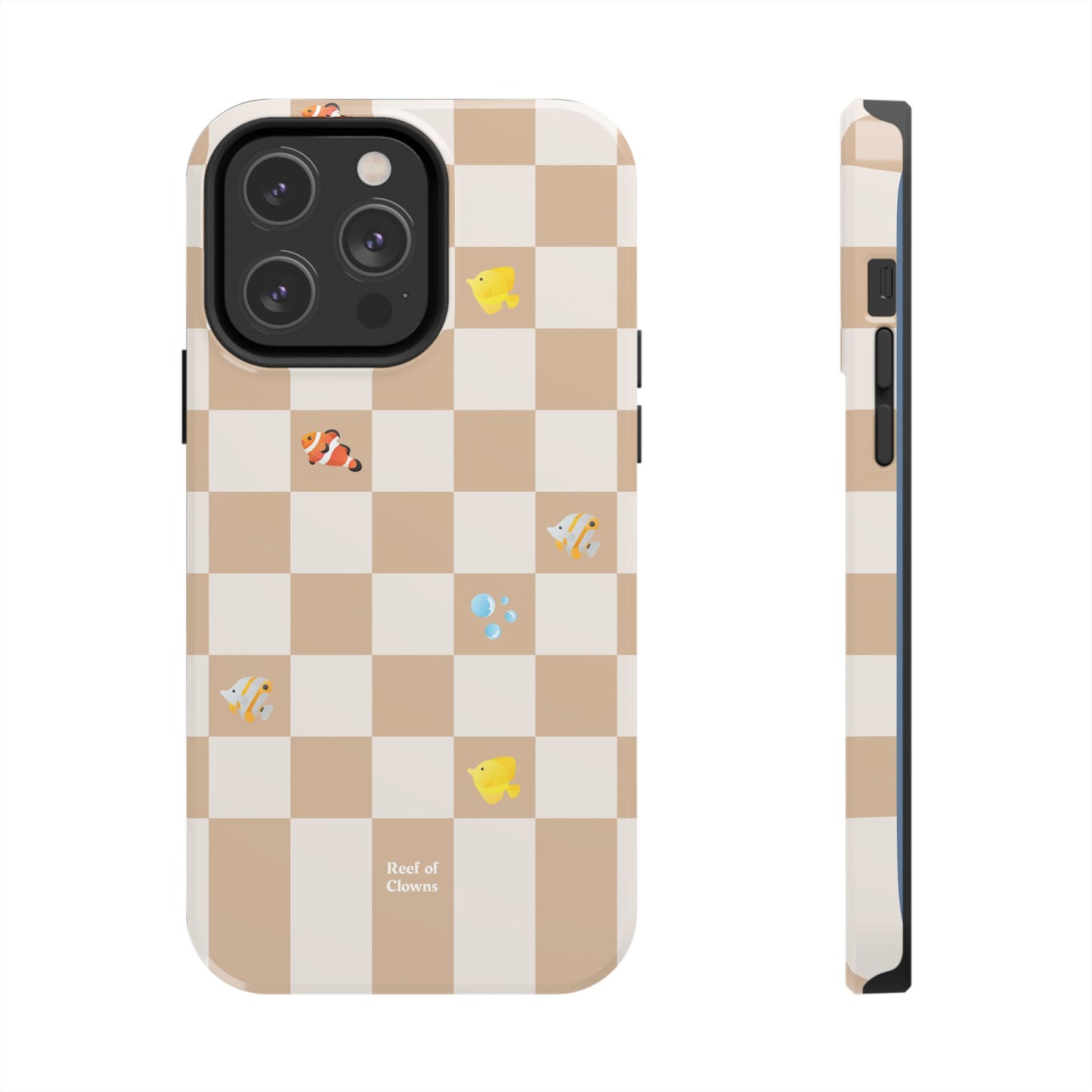 Reef of Clowns Checkerboard (Espresso) Phone Case