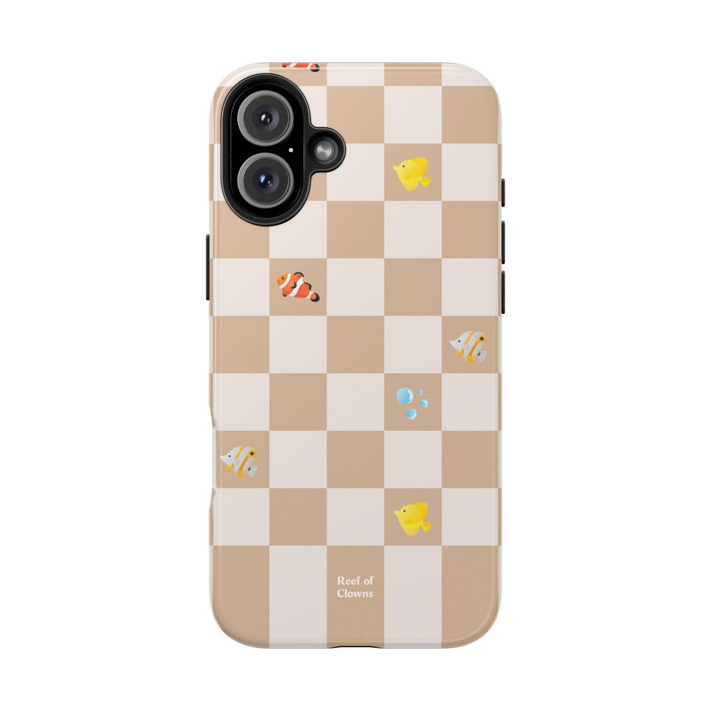 Reef of Clowns Checkerboard (Espresso) Phone Case