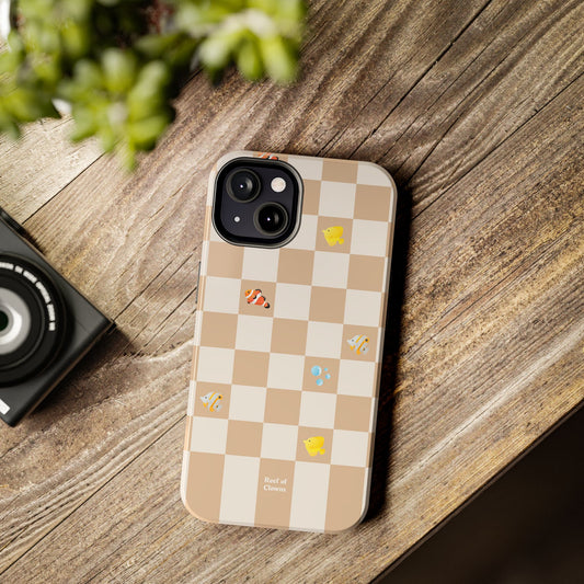 Reef of Clowns Checkerboard (Espresso) Phone Case