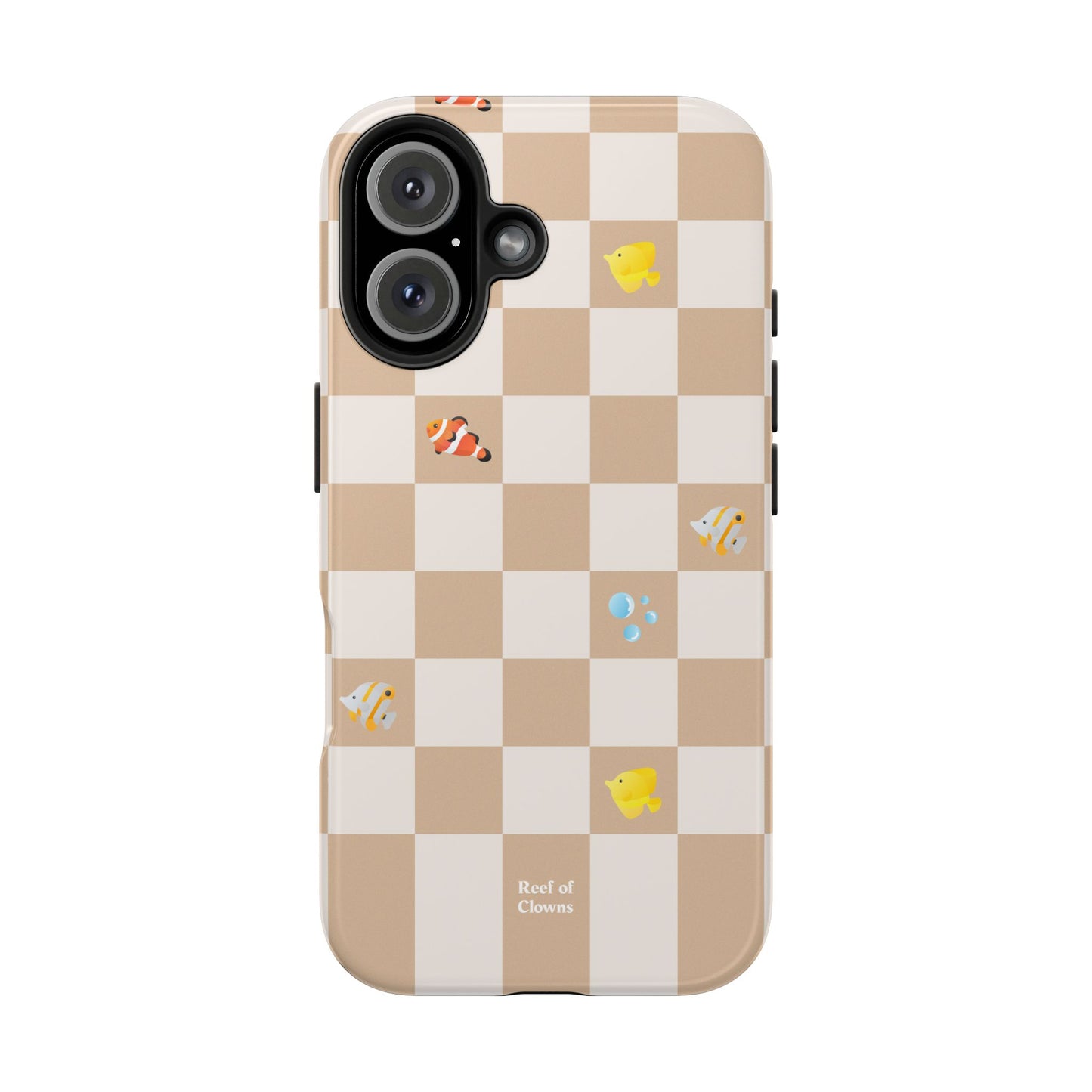 Reef of Clowns Checkerboard (Espresso) Phone Case