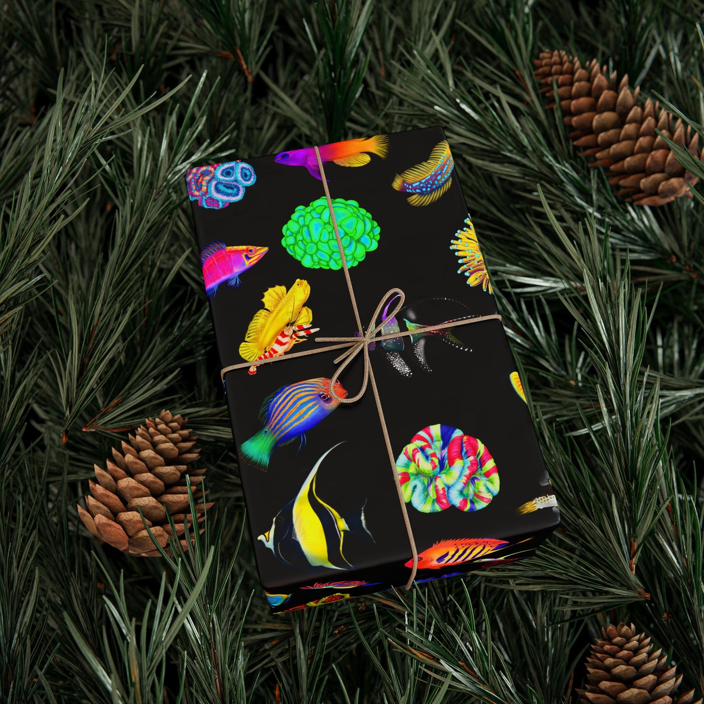 Coral and Fish Gift Wrap