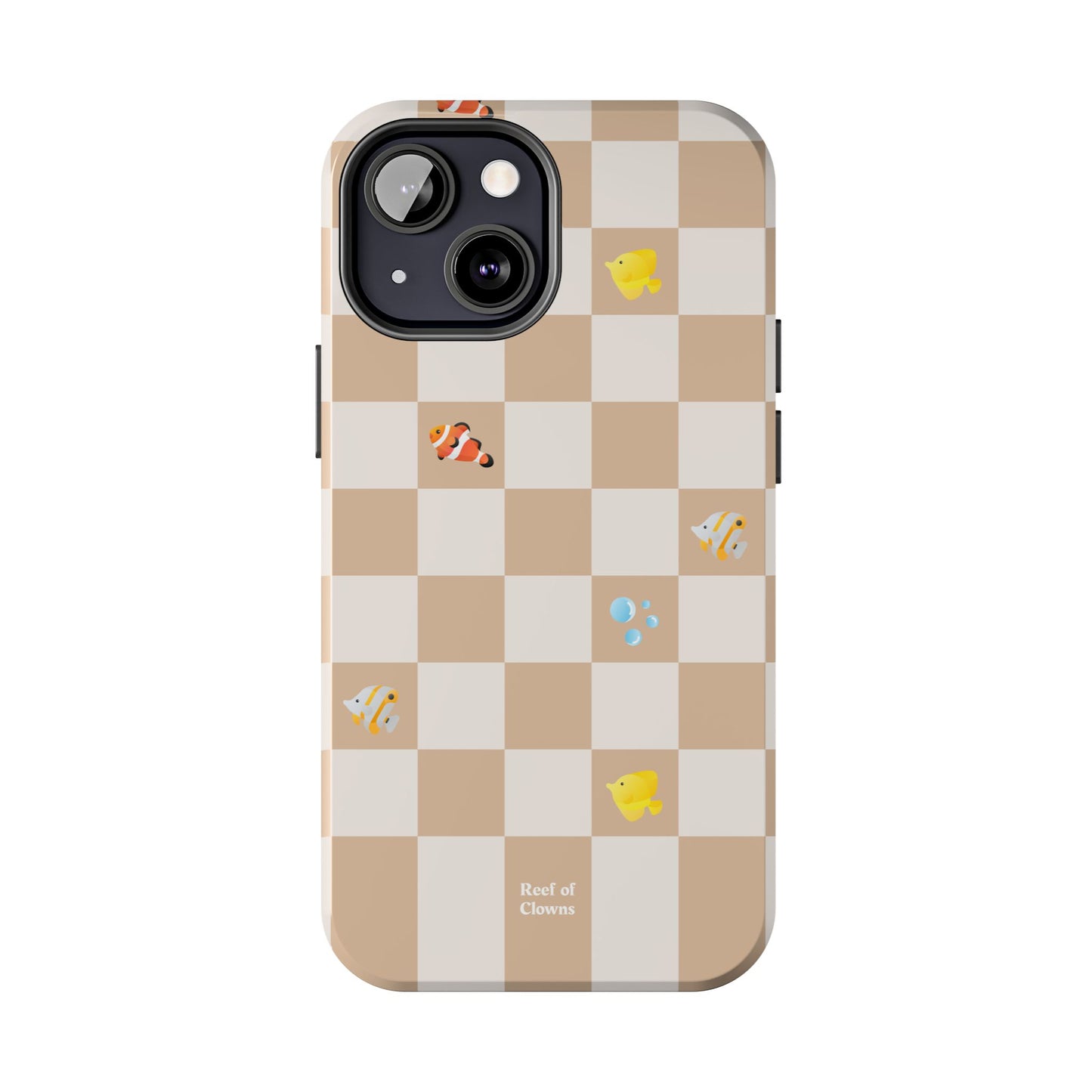 Reef of Clowns Checkerboard (Espresso) Phone Case