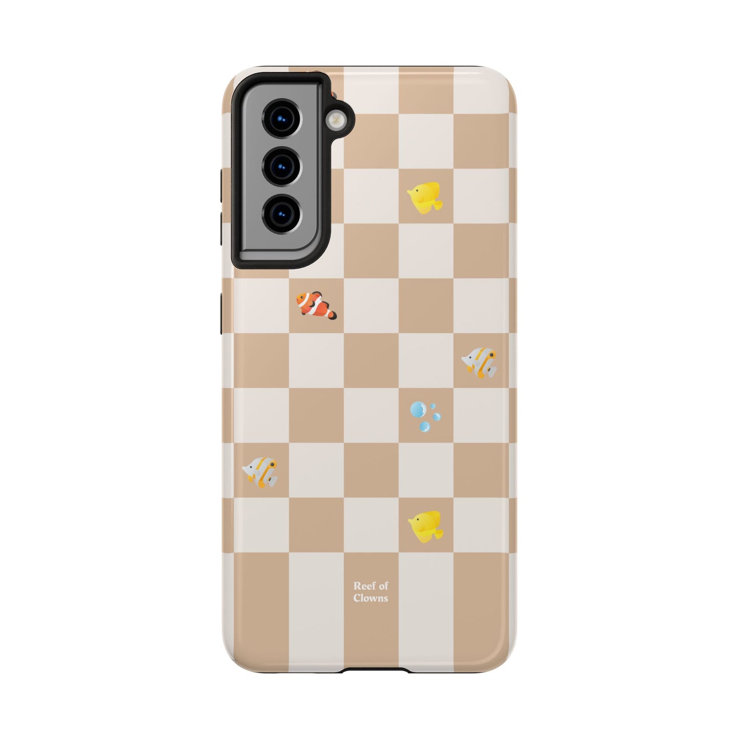 Reef of Clowns Checkerboard (Espresso) Phone Case