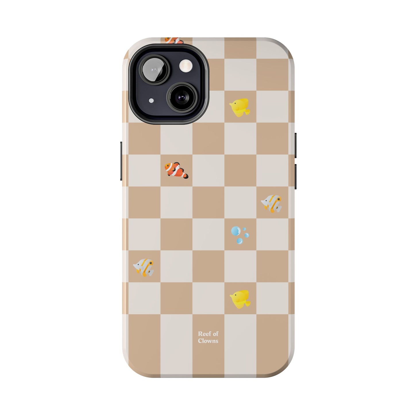 Reef of Clowns Checkerboard (Espresso) Phone Case