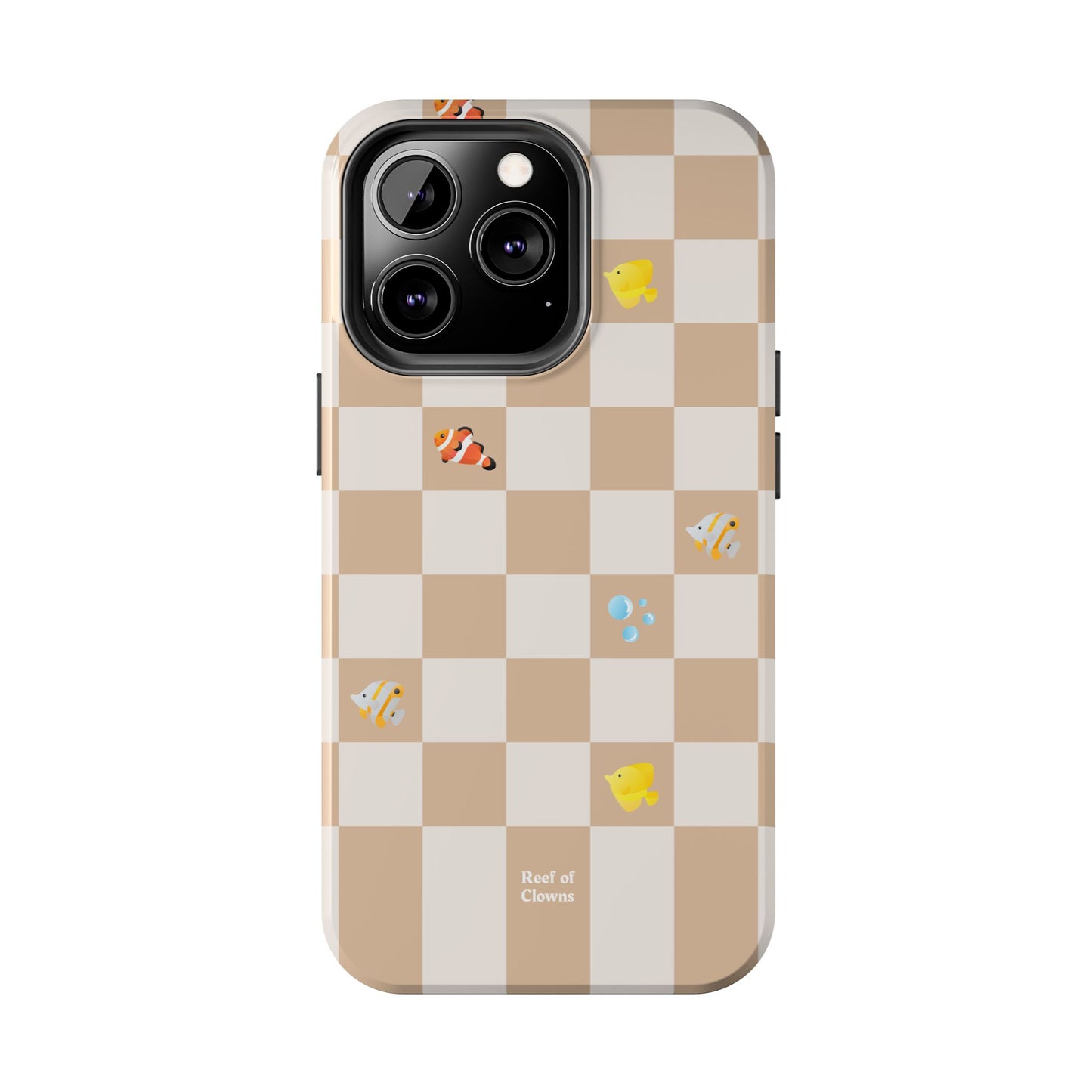 Reef of Clowns Checkerboard (Espresso) Phone Case