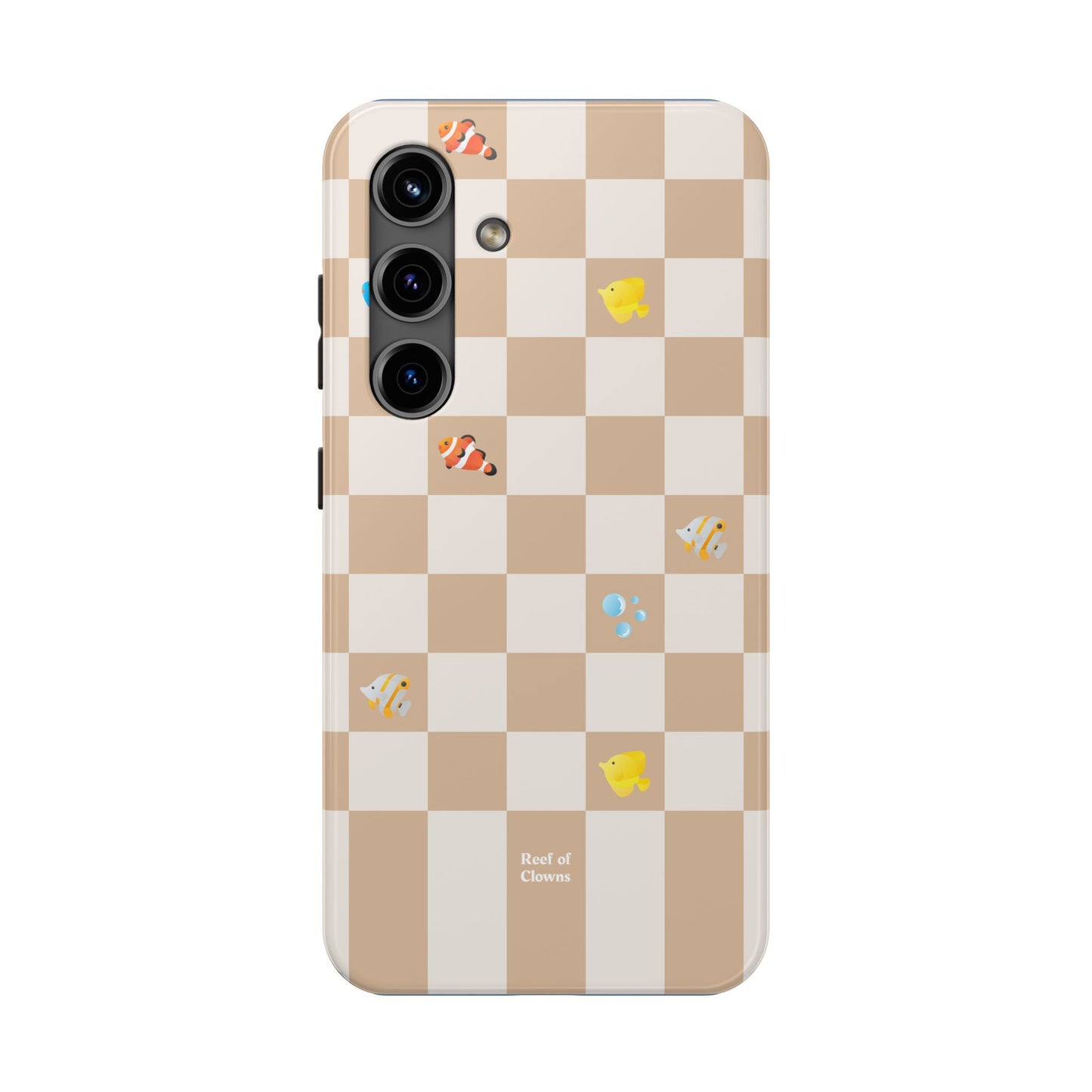 Reef of Clowns Checkerboard (Espresso) Phone Case