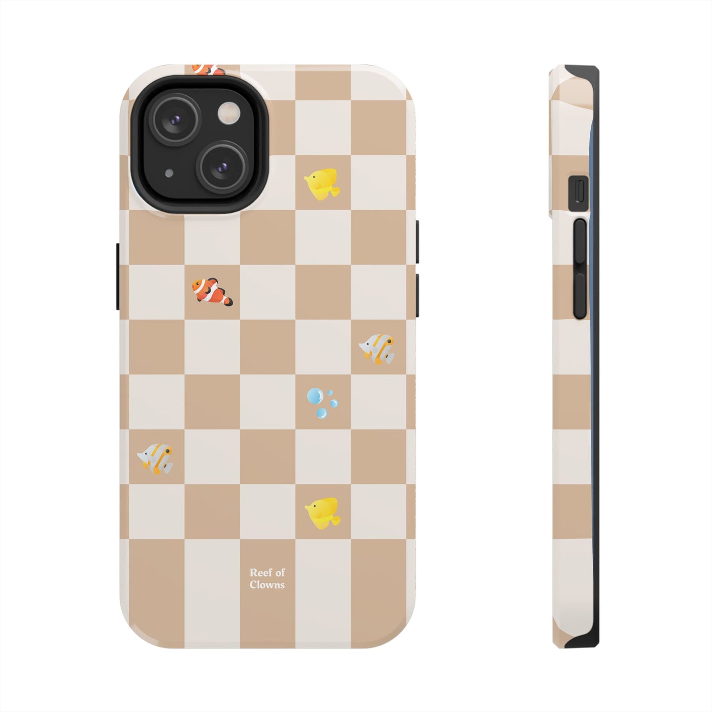 Reef of Clowns Checkerboard (Espresso) Phone Case