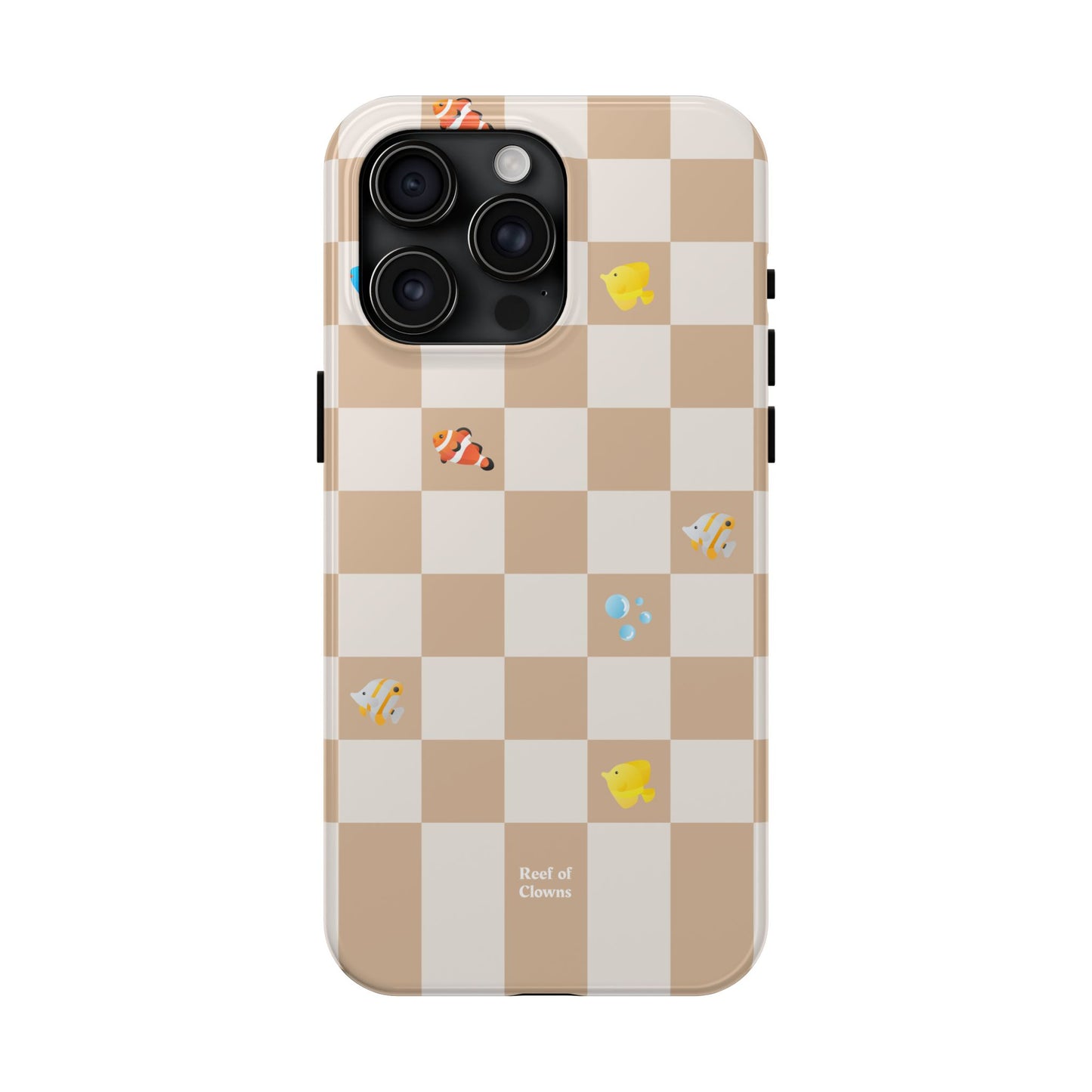 Reef of Clowns Checkerboard (Espresso) Phone Case