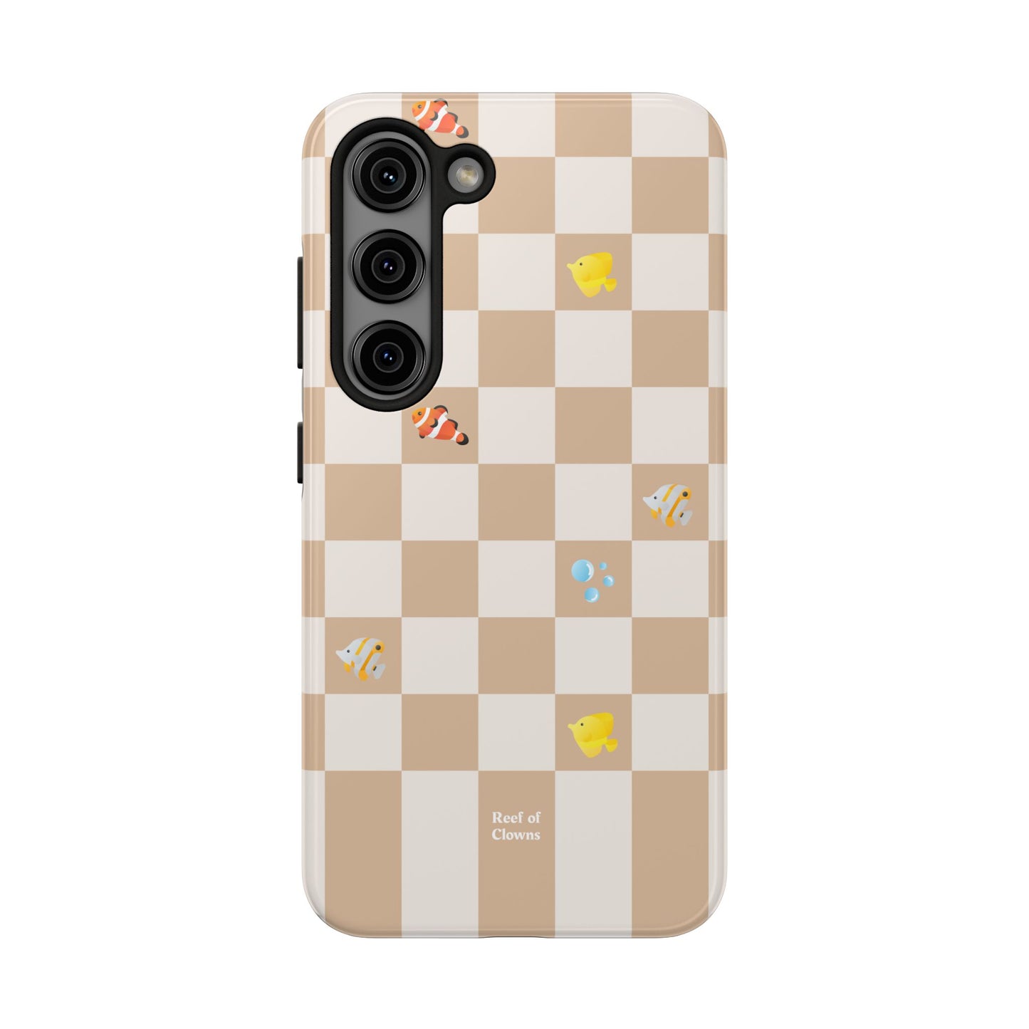 Reef of Clowns Checkerboard (Espresso) Phone Case