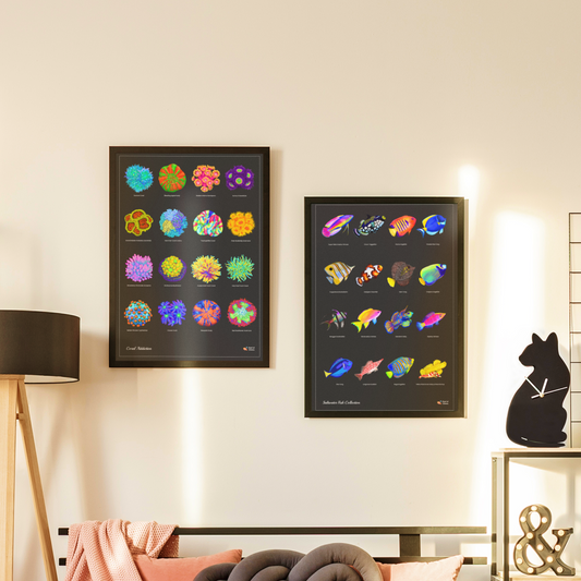 Vertical Vibrant Coral Poster | Reef Tank
