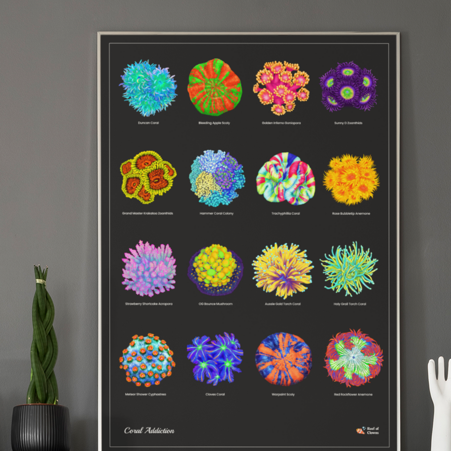 Vertical Vibrant Coral Poster | Reef Tank