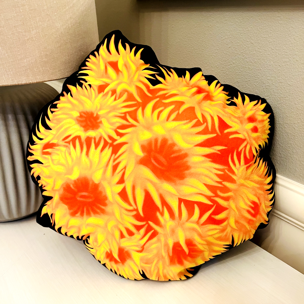 Sun Coral Pillow - Reef of Clowns LLC