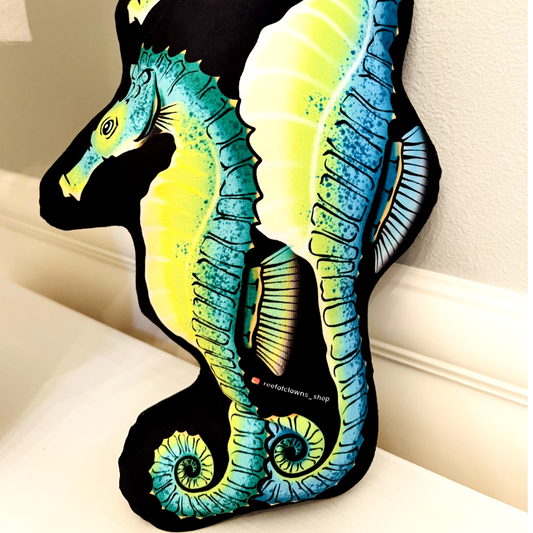 Sea Horse Pillow - Reef of Clowns LLC
