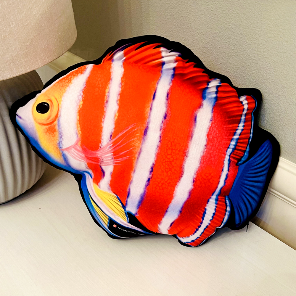 Peppermint Angelfish Pillow - Reef of Clowns LLC