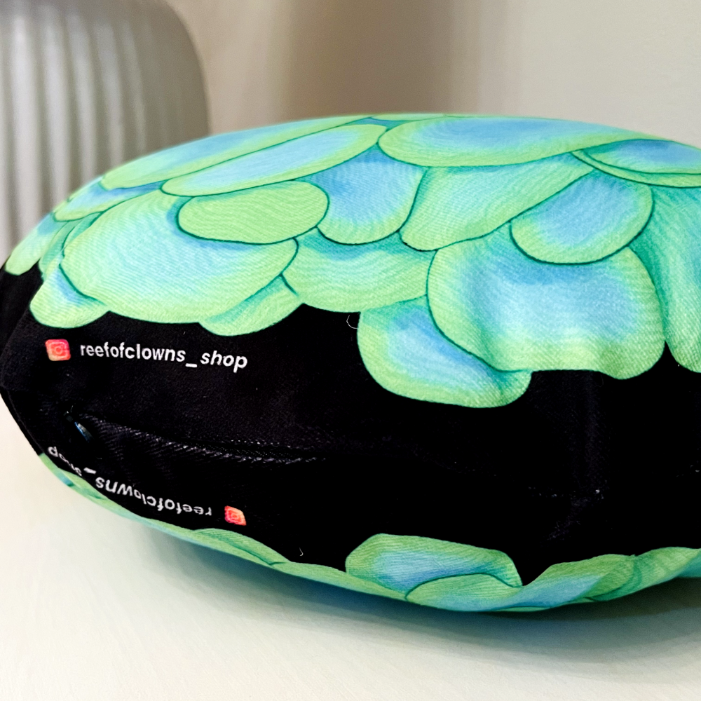 Green Neon Bubble Coral Pillow - Reef of Clowns LLC