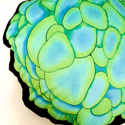 Green Neon Bubble Coral Pillow - Reef of Clowns LLC