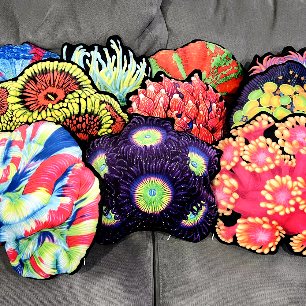 Sunny D Zoanthids Pillow - Reef of Clowns