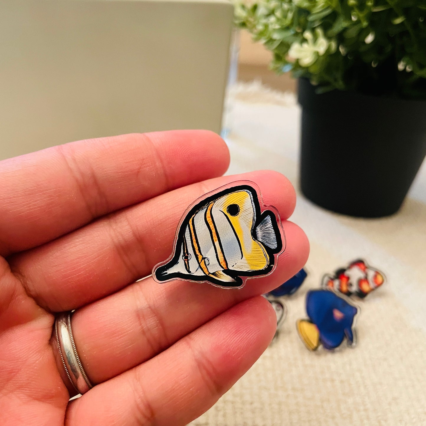 Copperband Butterflyfish Pin - Reef of Clowns LLC