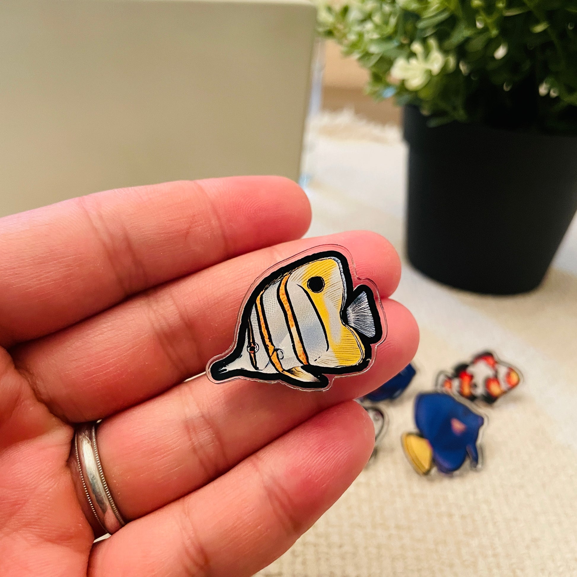 Copperband Butterflyfish Pin - Reef of Clowns LLC
