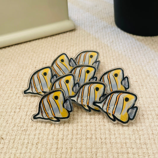 Copperband Butterflyfish Pin - Reef of Clowns LLC
