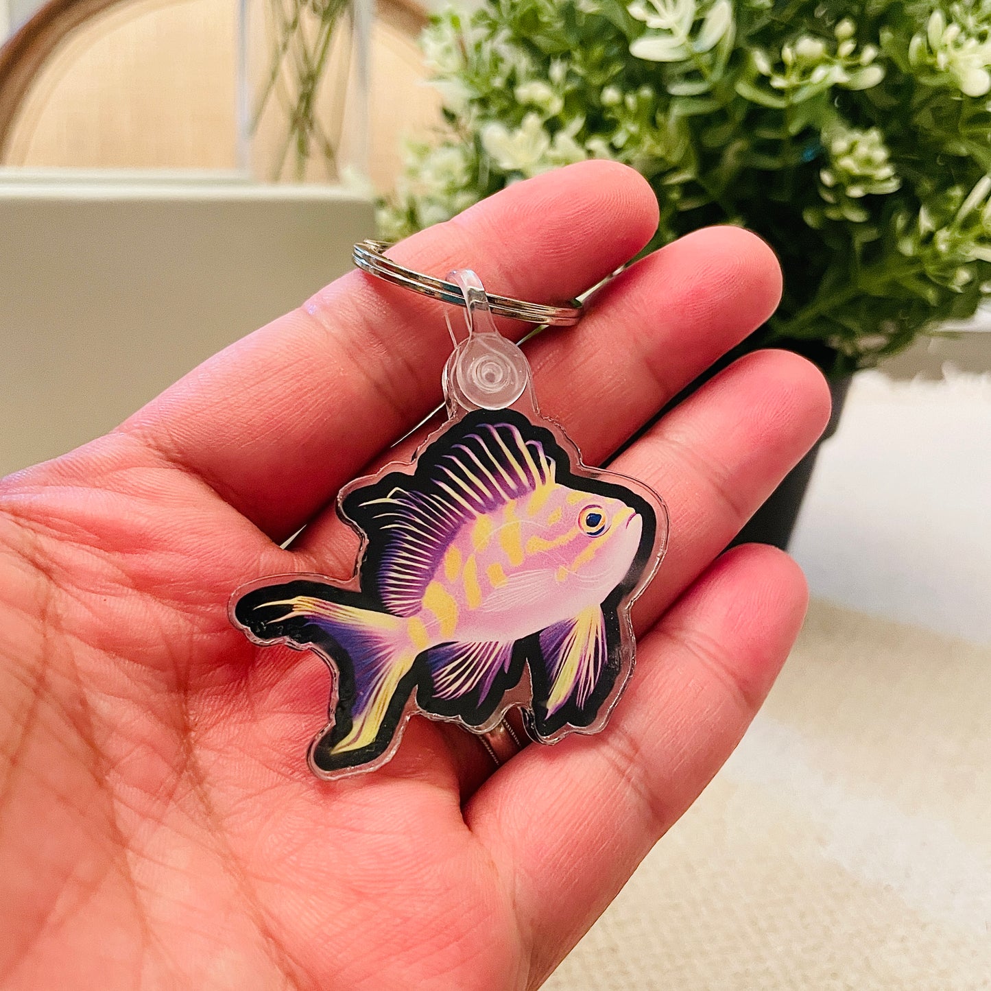 Blotchy Anthias Keychain - Reef of Clowns LLC