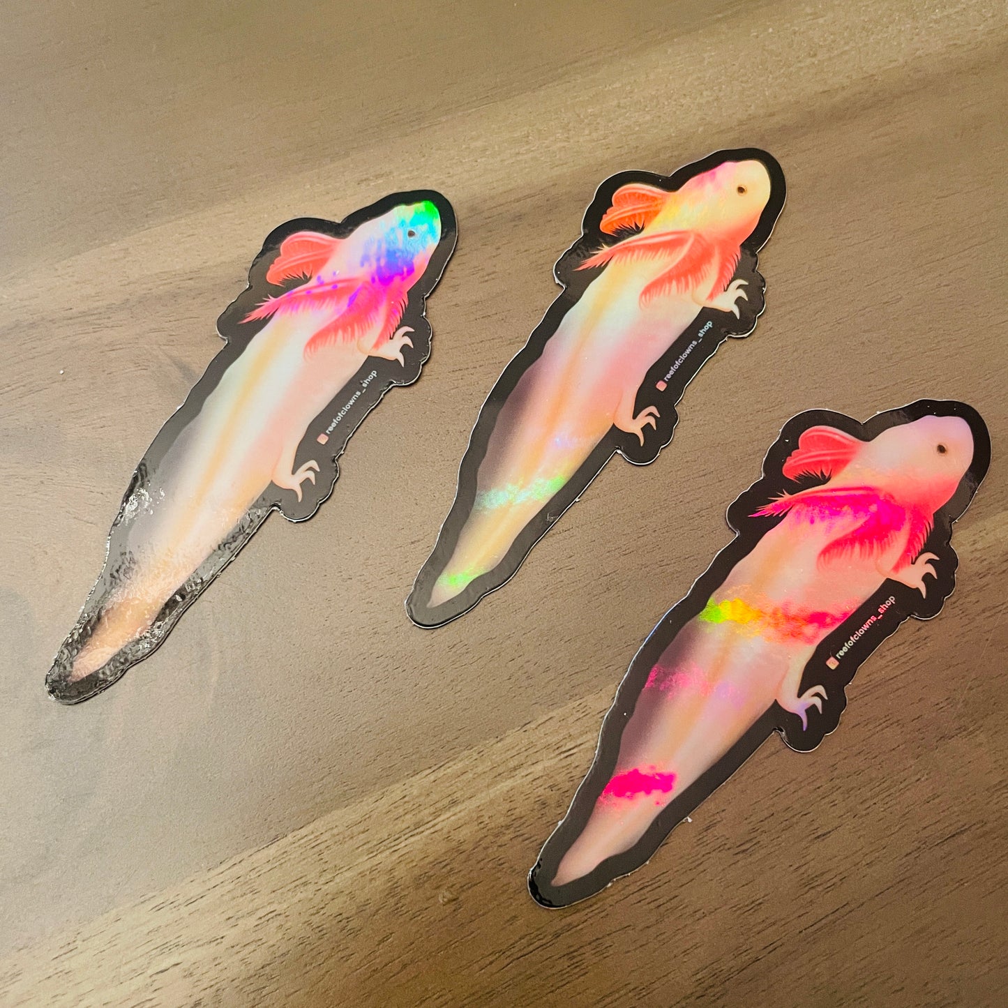 Axolotl Sticker (Holographic) - Reef of Clowns LLC