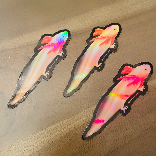Axolotl Sticker (Holographic) - Reef of Clowns LLC