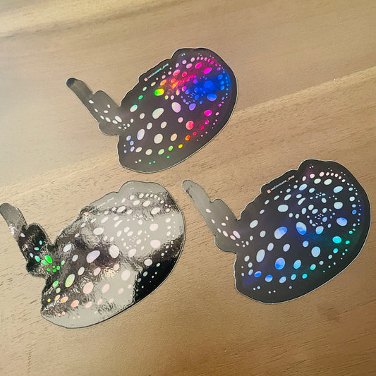 Polkadot Stingray Sticker (Holographic) - Reef of Clowns LLC