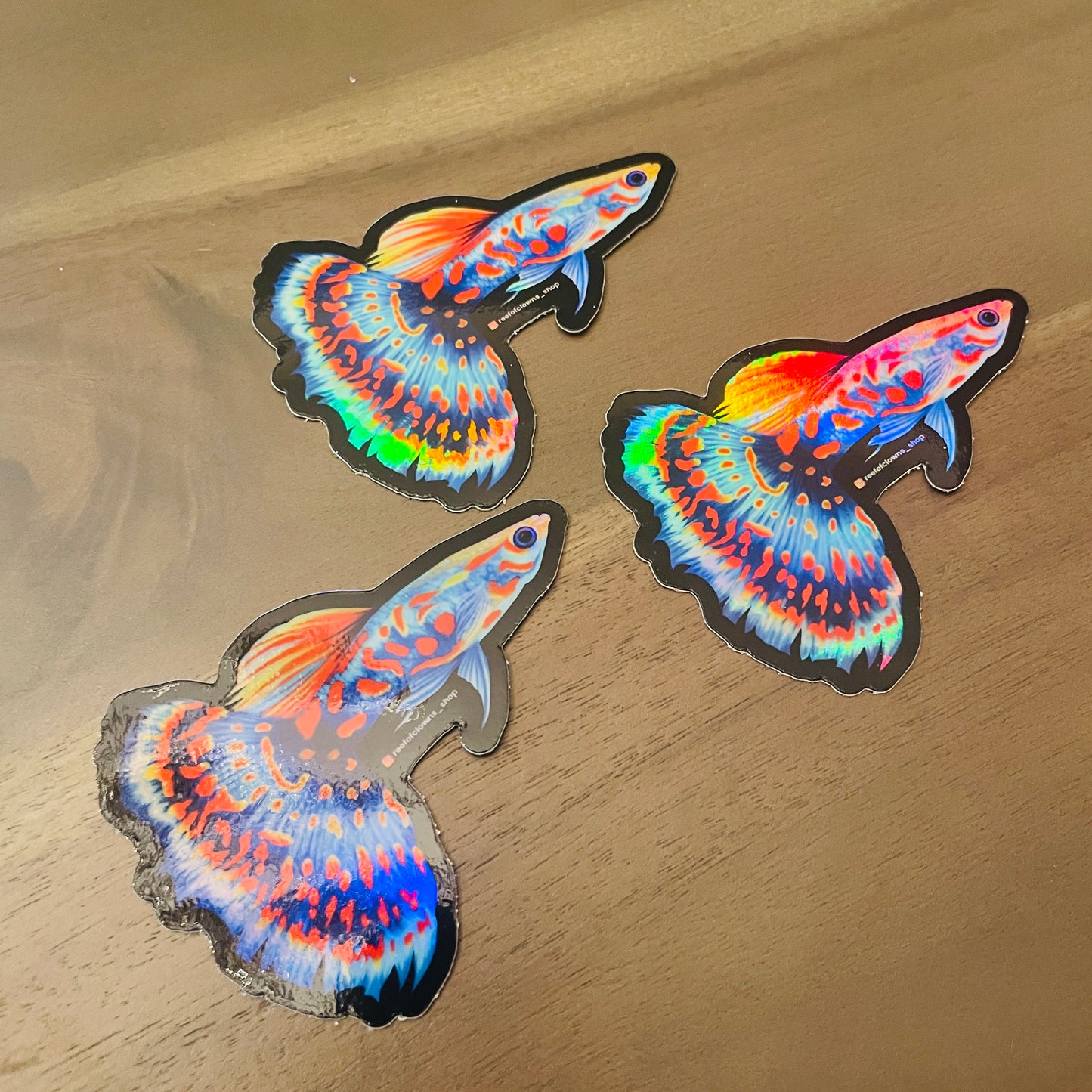 Guppy Fish Sticker (Holographic) - Reef of Clowns LLC