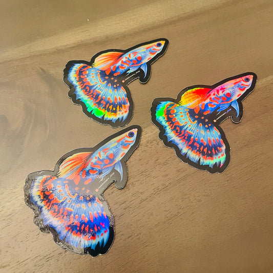 Guppy Fish Sticker (Holographic) - Reef of Clowns LLC