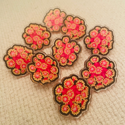 Golden Inferno Goniopora Pin - Reef of Clowns LLC