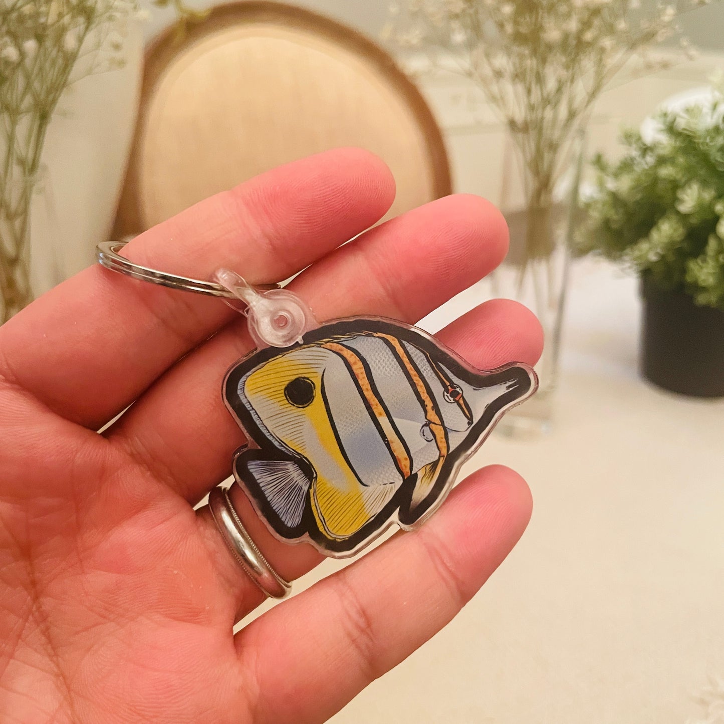 Copperband Butterflyfish Keychain - Reef of Clowns LLC