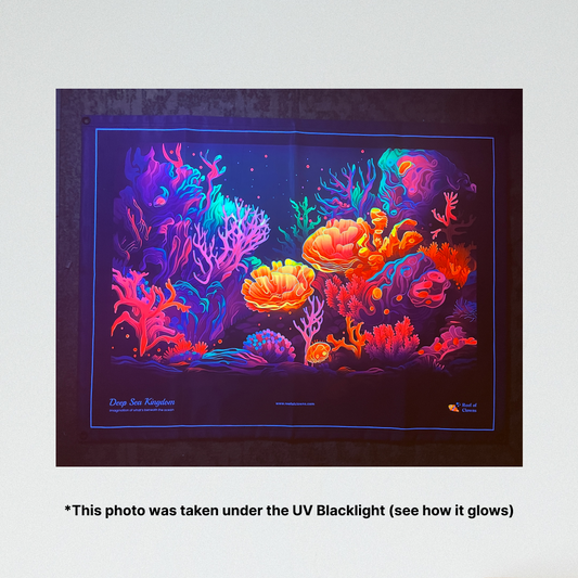 Deep Sea Kingdom UV Blacklight Tapestry - Reef of Clowns