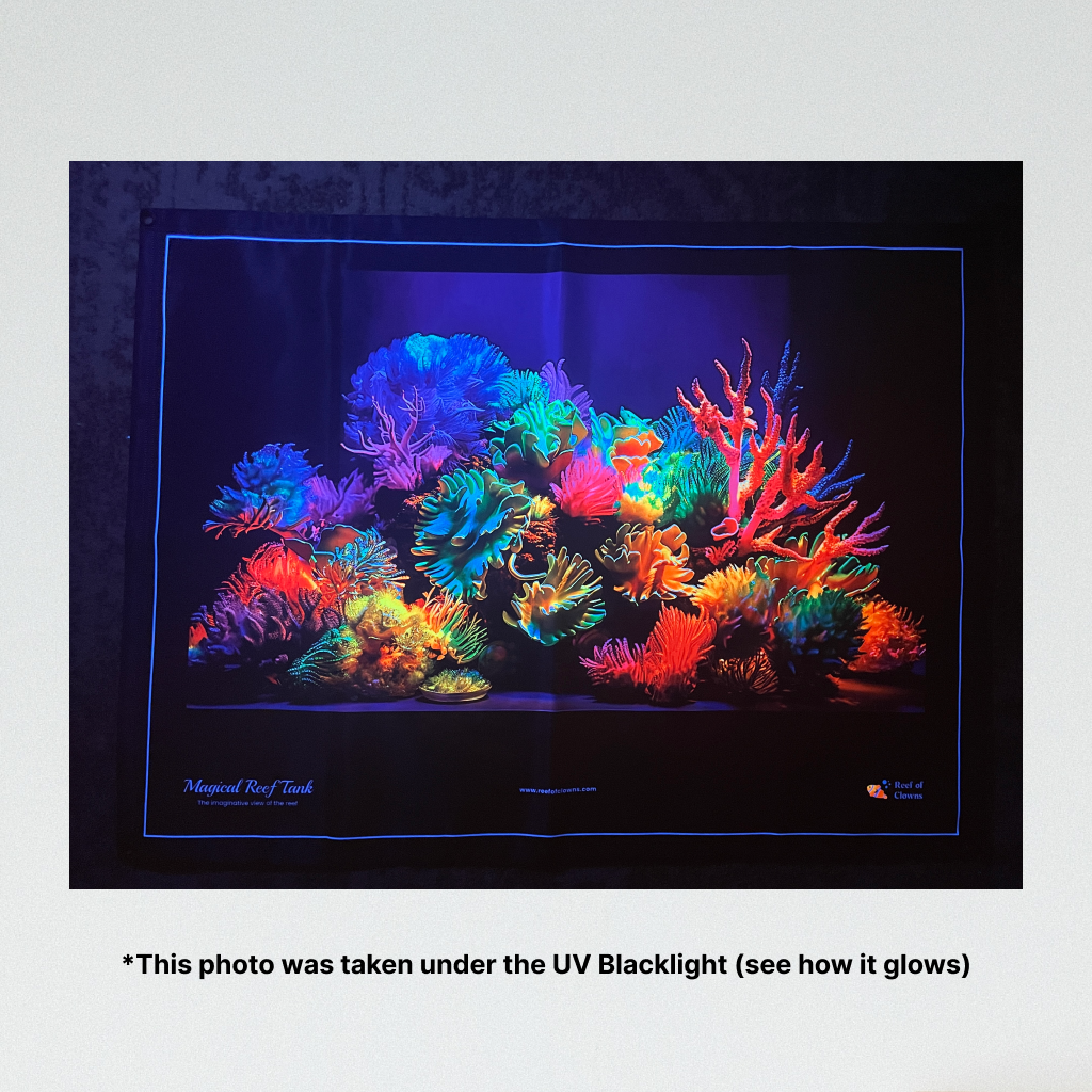 Magical Reef Tank UV Blacklight Tapestry - Reef of Clowns