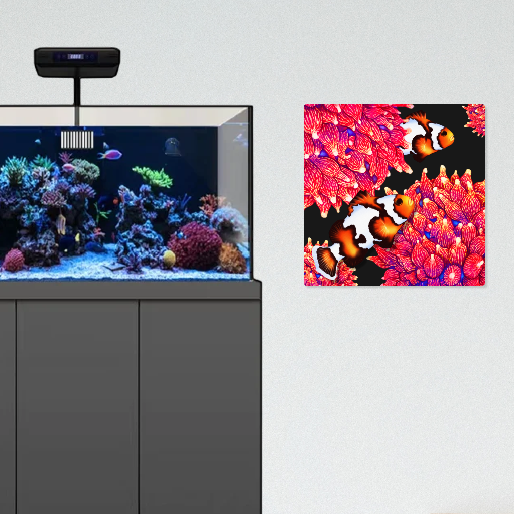 Clownfish and Bubbletip Anemone UV Blacklight Tapestry - Reef of Clowns