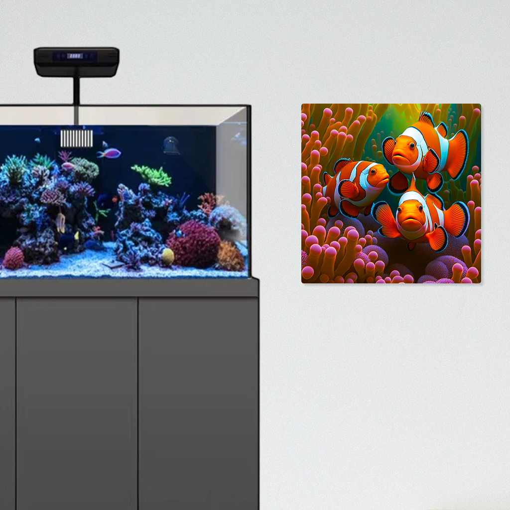 Clownfish Family UV Blacklight Tapestry - Reef of Clowns