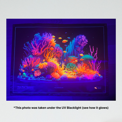 Neon Reef Aquarium UV Blacklight Tapestry