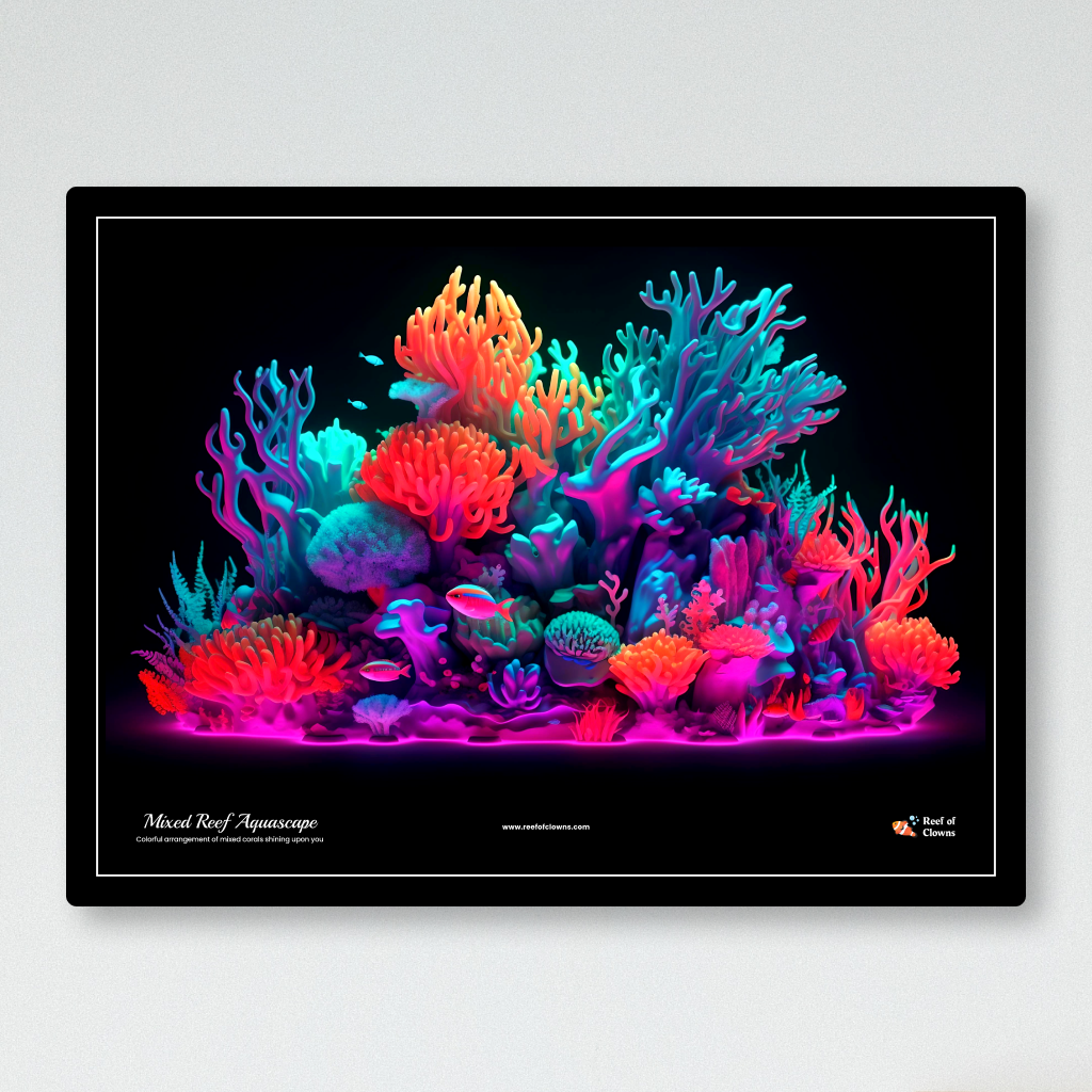 Mixed Reef Aquascape UV Blacklight Tapestry