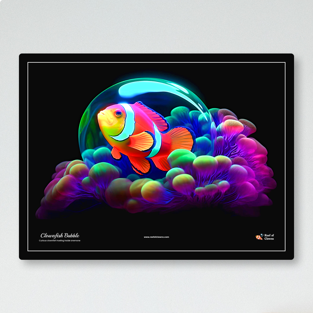 Clownfish Bubble UV Blacklight Tapestry