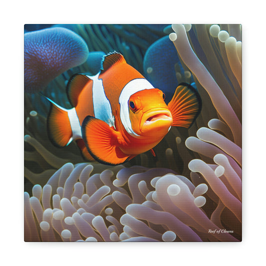 Clownfish Wandering (Canvas Art) - Reef of Clowns