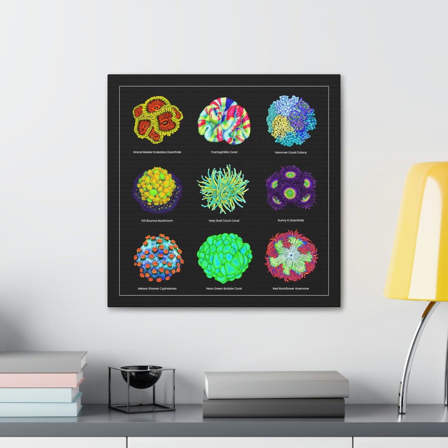 Coral Collection with Names v2 (Canvas Art) - Reef of Clowns