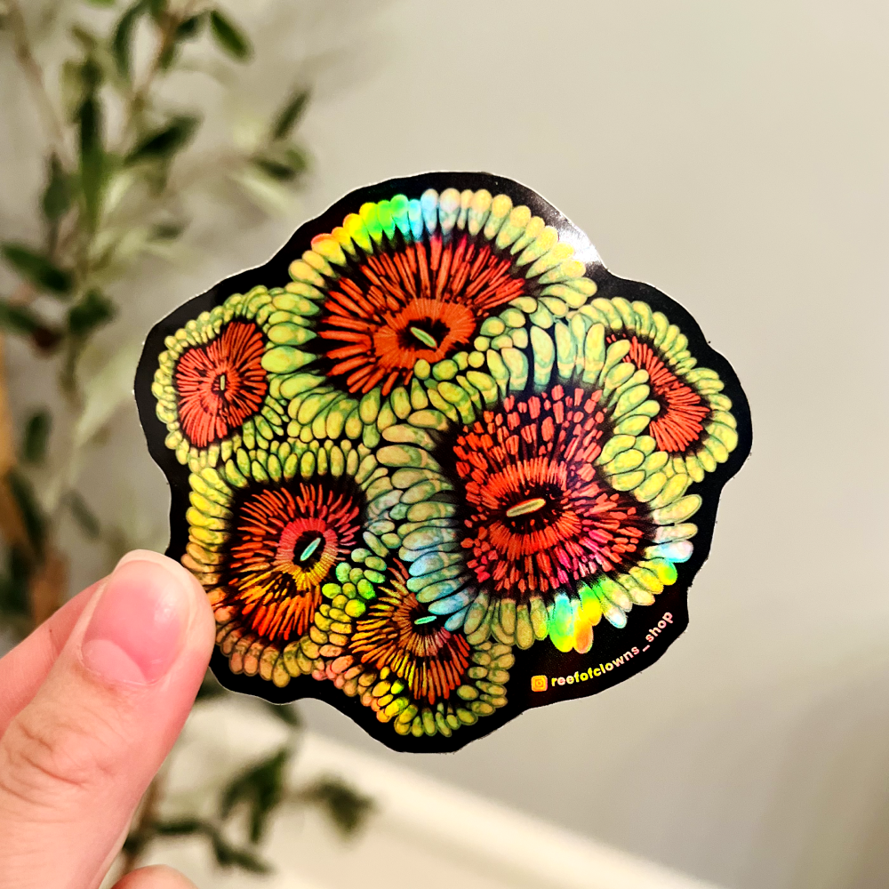 Grand Master Krakatoa Zoanthid Sticker (Holographic) - Reef of Clowns