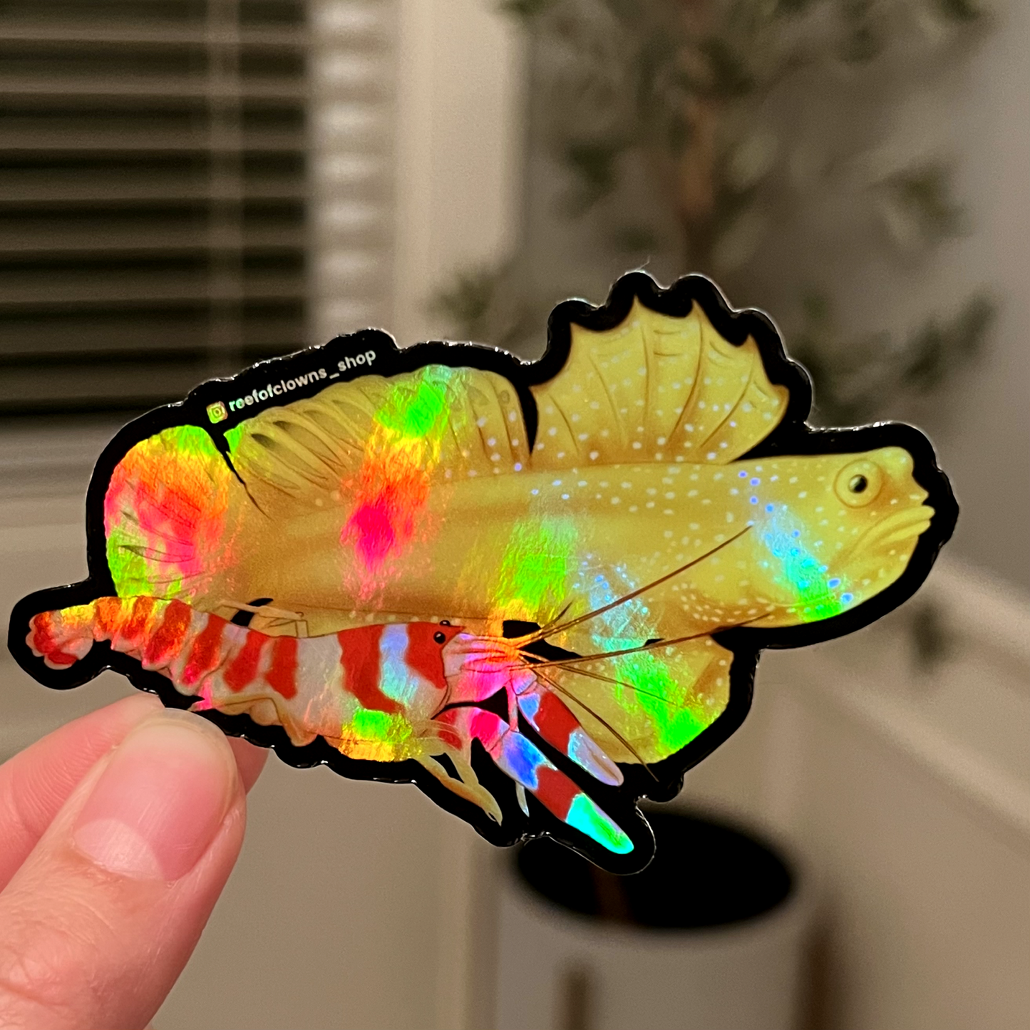 Yellow Watchman Goby and Pistol Shrimp (Holographic) - Reef of Clowns