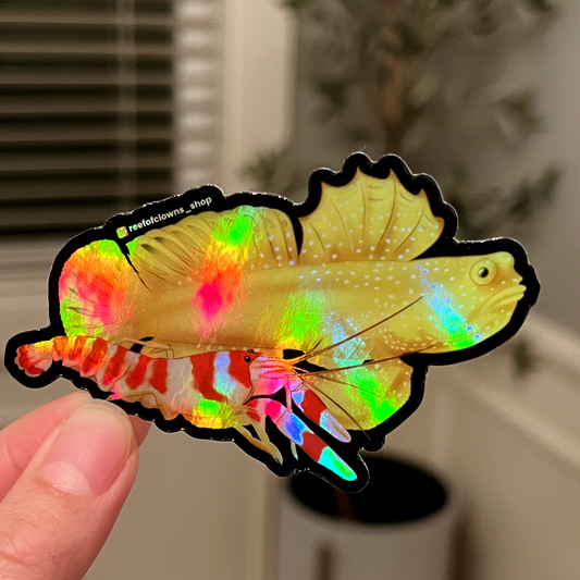 Yellow Watchman Goby and Pistol Shrimp (Holographic) - Reef of Clowns