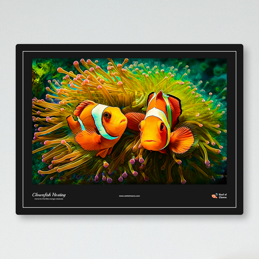 Clownfish Hosting UV Blacklight Tapestry - Reef of Clowns